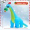 GOOSH 10FT Christmas Inflatables Dinosaur Eat Christmas Tree Shake Dinosaur with Built-in LEDs